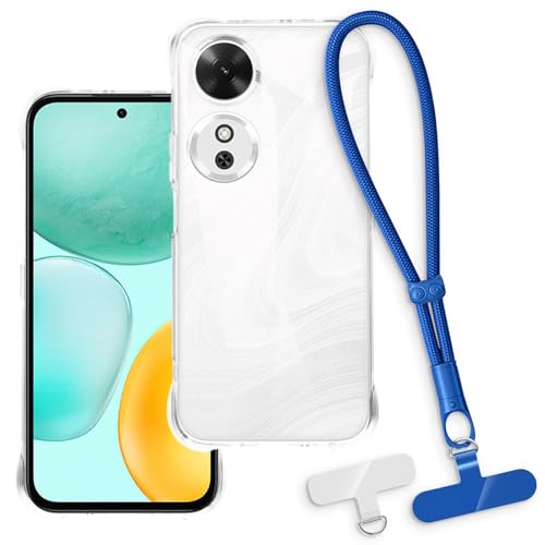 OAGELIM 2-in-1�ی�P�[�X�ƃ��X�g�X�g���b�v Huawei Honor Play 60 5G �Ƃ̌݊������� ���O���\�ȃ��j���[�h�t���d�b�J�o�[�A����~�ߕ����h�~�O���b�v�n���h�� (�N���A + �u���[)