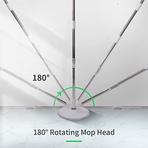 Yshomy Microfiber Spin Mop And Bucket Set, Adjustable Mop With 4 Microfiber Mops, Wet Dry Use For Hardwood, Laminate, Tile,Household Cleaning Tools, Mop For Flat Floor Cleaning Ideal For Pet Owners #TOP4