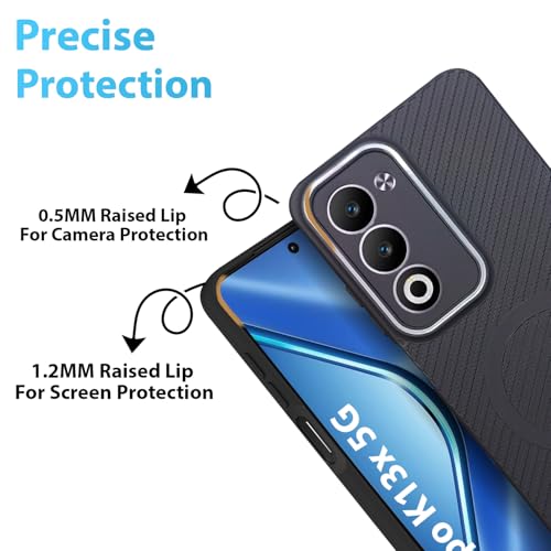 Image of LIRAMARK Rugged Carbon Fibre TPU Armor Silicone Back Cover Case for Oppo A5 5G / Oppo K13X 5G