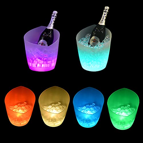 Led Ice Bucket - Colorful Gradient Ice Bucket 5 Liter,Great For Home Bar,Chilling Beer,Champagne And Wine (1Pcs) #TOP1
