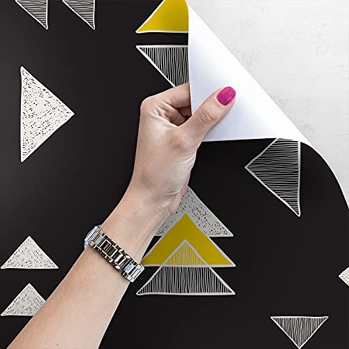 Papier peint triangles dessinés 250x250 cm déco murale auto-adhésive Magic-Stick salon