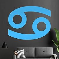Adesivo Murale Segno Zodiacale Cancro – 40x32 Cm, Rimovibile, Turchese, Wall Sticker Per Pareti Lisce