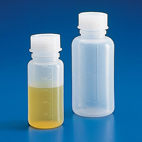 Globe Scientific 601610-10 LDPE Wide Mouth Flexible Round Bottle with Polypropylene Screwcap, Graduated, 100mL Capacity (Pack of 10)