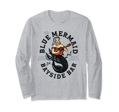 Sailor Mermaid Tatuaggio Chitarra Suonare Dive Bar Musica Pinup Maglia a Manica