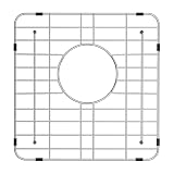 KINKIB Protezione per lavello da cucina in acciaio inox, 40,6 x 40,6 cm, con scarico centrale