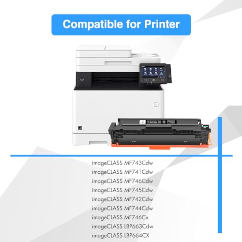 TRUE IMAGE 055 Toner Cartridge Set MF743Cdw MF741Cdw Compatible for Canon 055 055H Toner for Canon MF743Cdw MF741Cdw MF745Cdw MF746Cdw LBP664Cdw Printer with Chip (Black Cyan Magenta Yellow, 4-Pack)