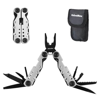 Foto di ValueMax Pinza Multifunzione, Pinza Multiuso 13 in 1, Strumento Multifunzione con Pinza, Coltello, Regalo uomo, Accessori da Campeggio, Multiutensile per Riparazione, Trekking