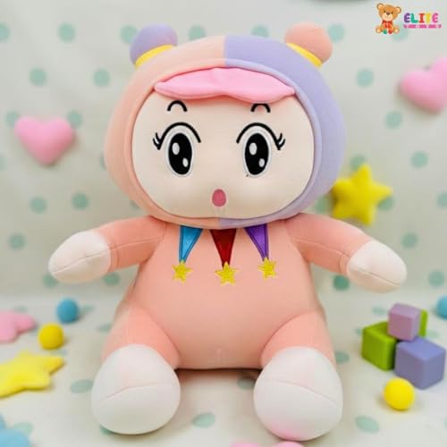 Image of ELITE CREATIONS Soft Plush Baby Doll Toy 45 cm | Cute Cartoon Girl Stuffed Doll for Kids | Big Huggable Soft Toy for Girls | Birthday Gift Kids Doll