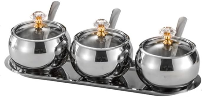 Stainless Steel Seasoning Jar Round Bottle Kitchen Box