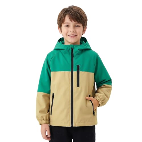 Baogaier Chaqueta Impermeable para Niño, Cortavientos Abrigos con Banda Reflectante Ligera Casual Chaquetas de Lluvia Primavera Otoño Chubasquero Deportivos Ropa 10-11 Años, Amarillo
