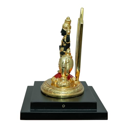Image of Gold Plated Venkateshwara with Vaishnav Symbols | Balaji Murti for Pooja Room & Festive Gifting |Traditional Lord Balaji Statue with Protective Vaishnava Energy| 19.03 x 11.8 x 18.5 cm
