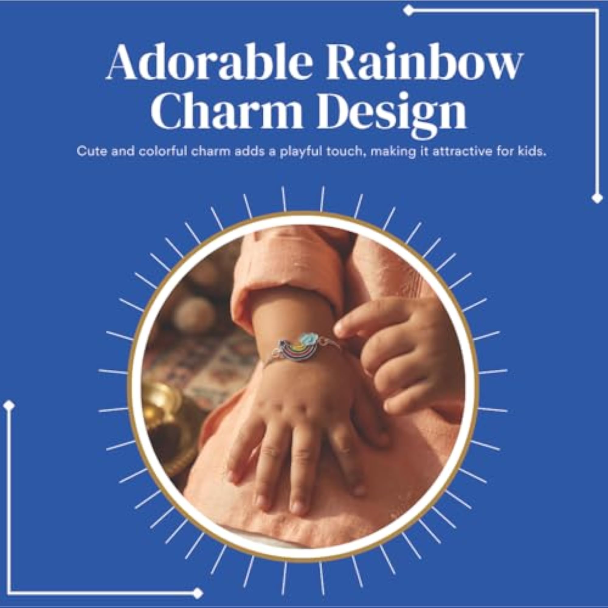 Stylish 925 Hallmark Unisex Sterling Silver Bracelet with Rainbow Charm