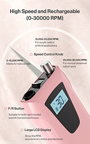 Melodysusie 05-06-001-010504 Professional Nail Drill 30000Rpm thumb #1