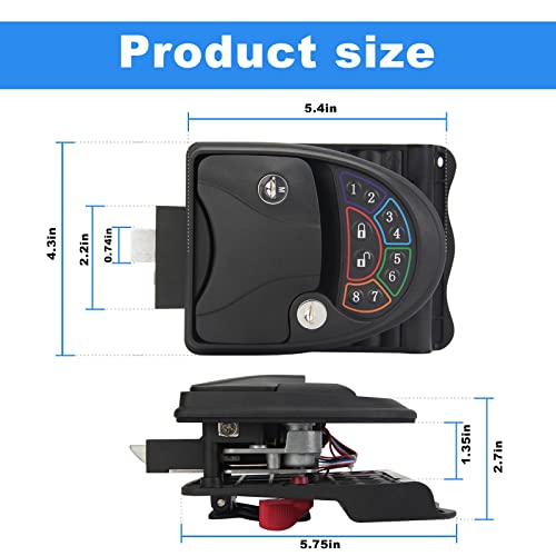 Rv Keyless Entry Door Lock With Deadbolt Backlit ,Updated Wireless 20M/65Ft Remote Fobs Control, Zinc Alloy Metal Lock Latch Handle Keyless Keypad For Travel Trailers Camper Bus Yacht Truck Caravan #TOP5