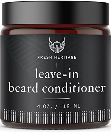 Fresh Heritage Premium Leave-in Beard Conditioner For Men - 4oz 100% All Natural Beard Wash and Conditioner for Daily Use - Beard Softener with Argan Oil - For Softer, Healthier Beard Growth