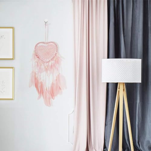 KIPTVO Pink Dream Catcher, Handmade Dream Catchers for Bedroom Wall Hanging Decorations Ornaments, Wedding GIfts - Image 3