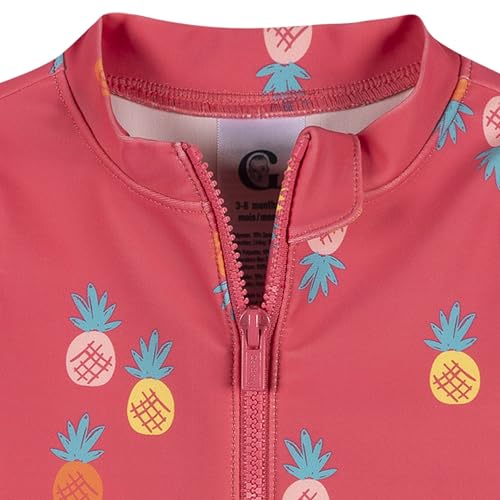 Image of Gerber Baby Girls' Toddler Long Sleeve One Piece Rashguard Swimsuit