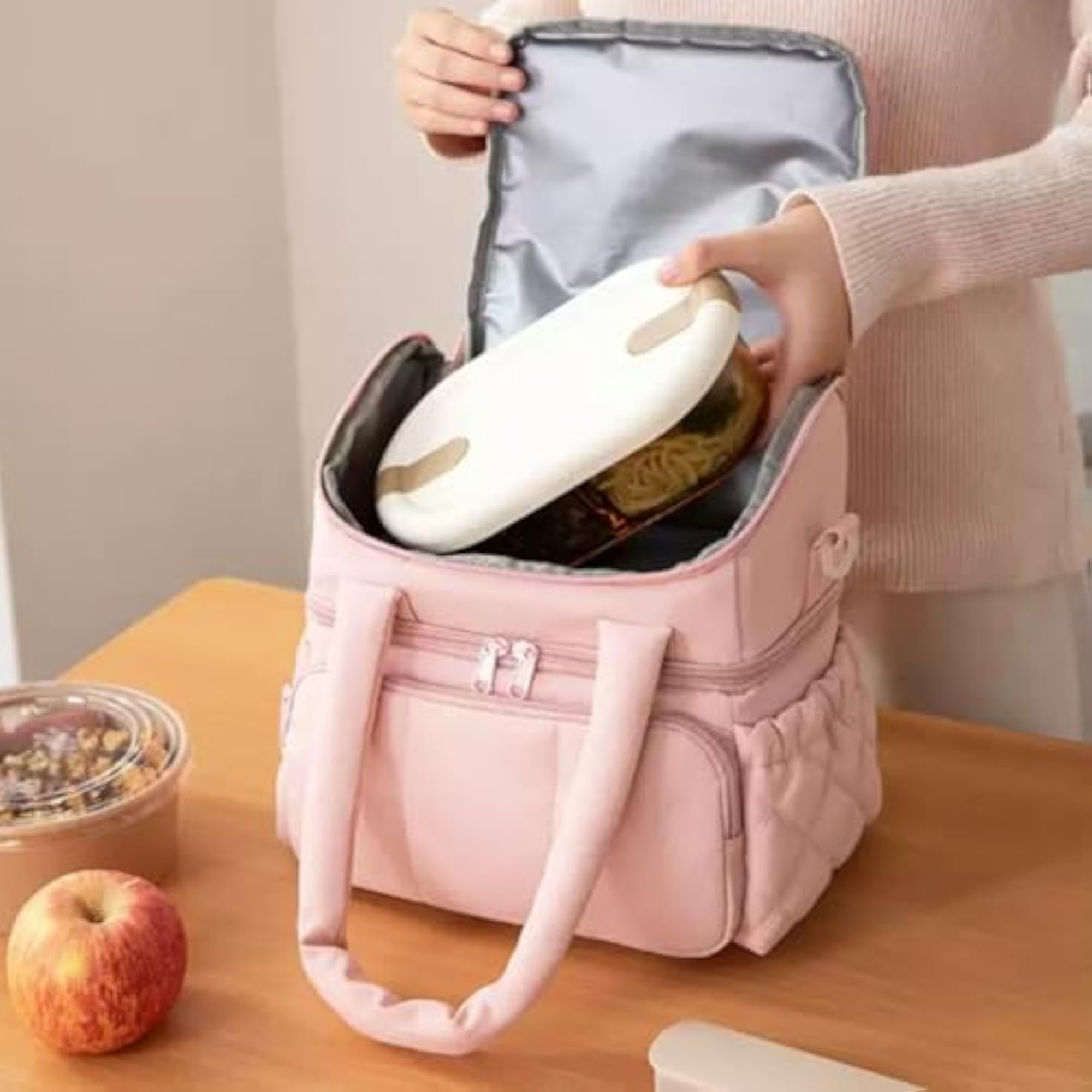 Leakproof Portable Lunch Box Bag with Shoulder Strap