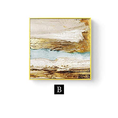 Affiches et gravures art mural minimaliste moderne marbre doré abstrait 70x70cm