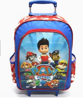 MOCHILA DE RODINHAS MOCHILETE PATRULHA CANINA INFANTIL ESCOLAR MENINOS BOLSA AULAS