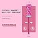 MelodySusie Large Barrel 3/32'' Tungsten Carbide Nail Drill Bit, Crystal Top Pink Heart Shape, Fast Remove Acrylic Gel, Cuticle Gel Polishing for Manicure Pedicure, Pink Blossom, Series Bit-S, 4XC