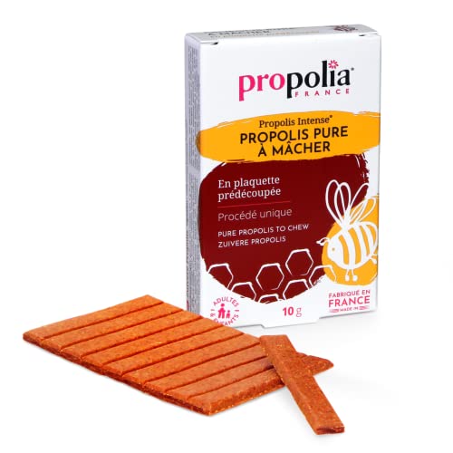 PROPOLIA - Propolis pure à mâcher - Immunité, Gorge, Hygiène buccale - 100% Propolis purifiée - Complément alimentaire - Fabriquée en France - Plaquette...
