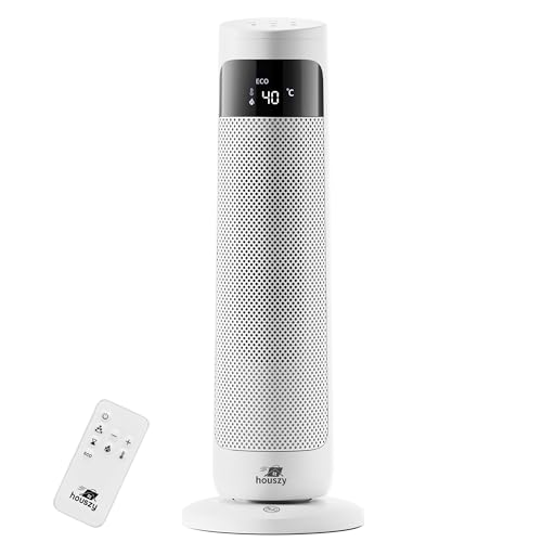 Houszy PTC Electric Heater 2000W – Oscillating Electric Fan Heater with Thermostat 15–40°C, 24-Hour Timer, Remote, Tip-Over & Overheat Protection, Touch Control LED Display – UK BS Plug by Houszy