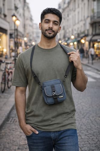 Small Crossbody Bag for Men and Women Sports Waterproof Crossbody Bag with 2 Pockets and Adjustable Strap (GREEN2)