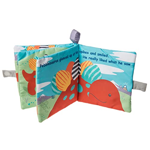 Image of Mary Meyer Soft Cloth Book with Crinkle Paper and Squeaker, 6 x 6-Inches, Pebblesaurus