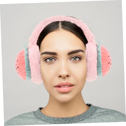Ultra- Strawberry Patterned Ear Muffs for Cold Weather Cozy Stylish Portable Ear Warmers for Women Boy Girl Adorable for Outdoor Activities4
