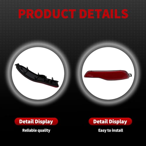 Image of Nakkaa Right Rear Bumper Reflector 68105144AC Compatible with Cherokee 2014 2015 2016 2017 2018 Passenger Side