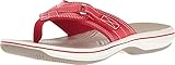 Clarks Women's Breeze Sea Flip-Flop, New Red Synthetic, 8