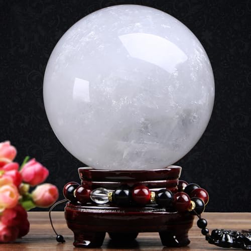 Sphère calcite blanche 50mm cristal de décoration bien-être et chakra