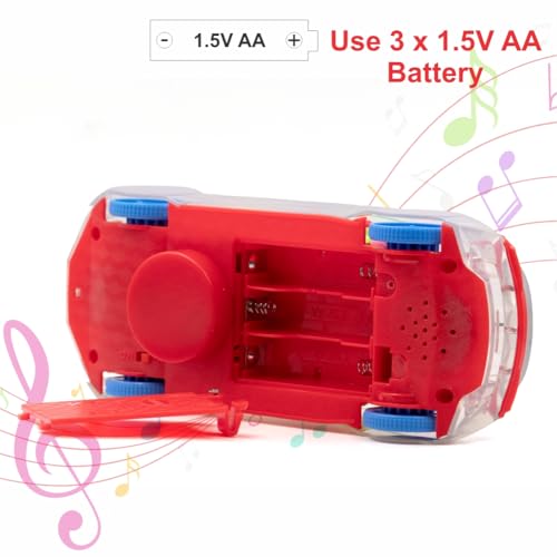 Image of ADITI TOYS Transparent Gear Car for Kids, Concept Gear Car with Music and Light Toy for Kids, 3D Concept Plastic Car with 360 Degree Rotation, Suitable for Kid Above 3 Years, BIS Approved (Red)
