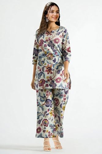 Image of Toochki Women's Multi Color Floral Printed Rayon Stitched Salwar Suit Set | Salwar Suit Set for Women | 3 /4 Sleeve Salwar Suit Set | Salwar Suit Set