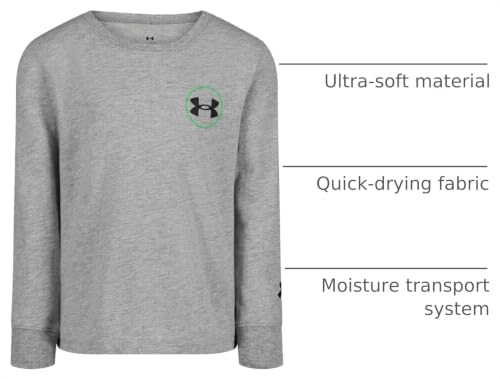 Image of Under Armour Boys' Long Sleeve Logo Graphic T-Shirt, Lightweight & Breathable, Relaxed Fit