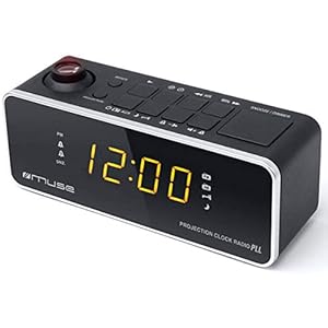 Muse M-188 P wekkerradio met tijdprojectie (FM/MW, 2 wektijden) zwart