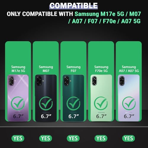 Image of TheGiftKart Tough Armor Bumper Back Cover Case for Samsung Galaxy M17e 5G / M07 / A07 / F07 / F70e / A07 5G |Kickstand & Ring Holder | 360 Degree Protection (PC & TPU, Sliding Camera Cover, Black)