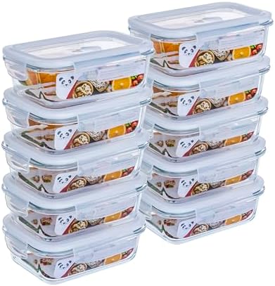 GATO PANDA Potes de Vidro Retangulares com Tampa Hermética, 640ml...