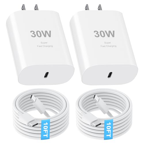 30W Type-C Fast Charging for Google Pixel 9/9 Pro/9 Pro XL/8/8a/8 Pro/7 Pro/7a/7/6/5/4/3 XL,30W USB C Super Fast Charger Block & 10FT USB C to C Cable