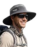 FURTALK Sun Hats for Men Women Fishing Hat UPF 80+ Breathable Wide Brim Hiking Summer UV Protection Bucket Hats Dark Grey