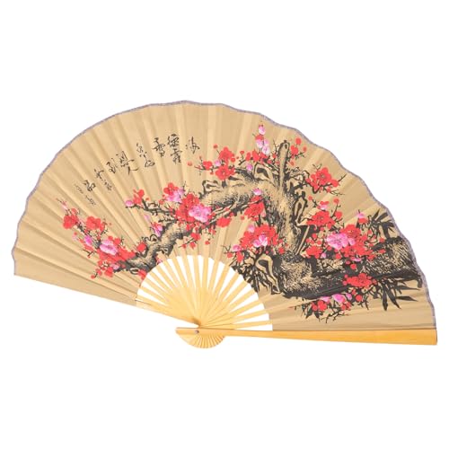 CLISPEED Abanico Grande de Papel Estilo Chino para Decoración de Pared Diseño Floral Oriental Colgante Duradero para Bodas Estudio Fotográfico y Salón Accesorio Artesanal Tradicional