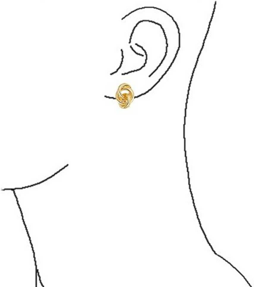 Set of Two Interlocking Rope Love Knot Clip On Earrings For Women Non Pierced Ears Polished 14K Gold Silver Plated Brass