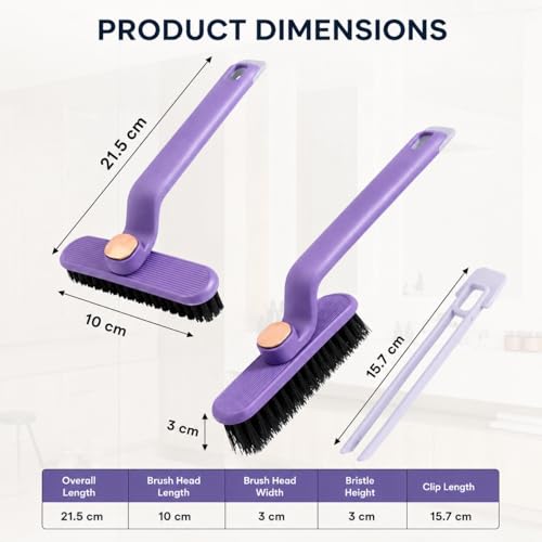 Image of Tile & Floor Scrubber, Hard Bristle Gap Cleaner, Rotating Grout and Corner Cleaning Tool with Easy Grip Handle for Bathroom, Kitchen and Household Use (Multi Colour)