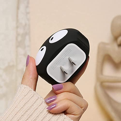 Image of Cartoon 3D Design Protective Case Compatible with Apple 18W - 20W USB-C Power Adapter Charger, Protective Cover for iPhone 18W & 20W Power Adapter Charger with Wire Saver. (Coal Ball)