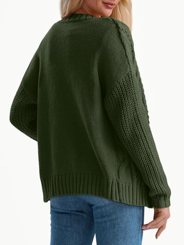 Image of LILLUSORY Women Cable Knit Cardigan Sweaters Cotton Button Up Chunky Outfit | Crochet, Open Front, Cozy Knit, Oversized, Trendy Fall Outfits, Winter Clothes, 2026 Outerwear