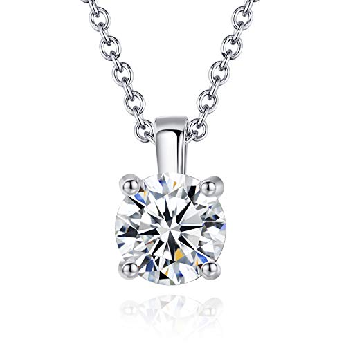 Royaly | Necklaces for Women | 18K White Gold Plated Swarovski 7MM Crystal Pendant 18â€ Necklace Jewelry | Silver Chain Birthday Gifts for Women with Gift Box