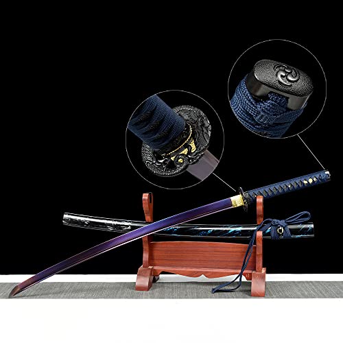 Samurai Sword - Hand-Forged Katana Sword Authentic, Anime Sword, Japanese Swords, Traditional Hardening Process Authentic Katana, Perfect For Display, Collection #TOP3