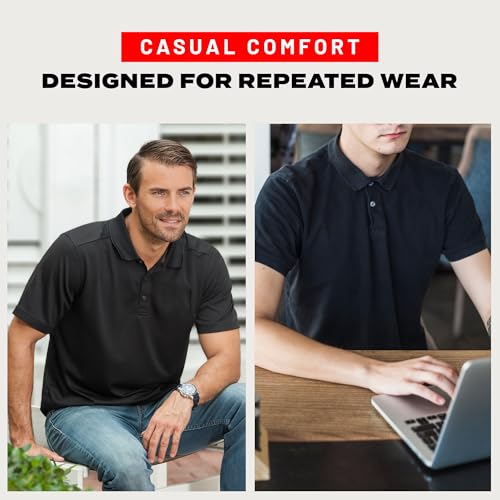 Access Men's Short Sleeve Classic Uniform Pique Polo Shirt 5