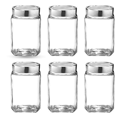 Image of Treo Cube Jar 800ml Storage Container - Transparent, 6 Pcs Glassware